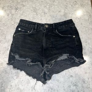 Zara black jean shorts